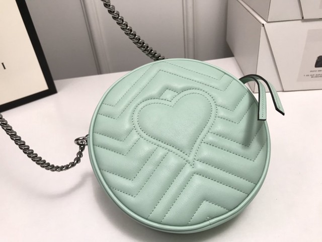 Gucci經典款女包 550154 古馳Marmont 2020ss春夏馬卡龍新色 全新圓形鏈條斜挎包  gqy3865